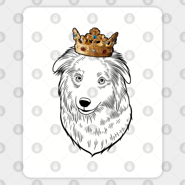 Pyrenean Shepherd Dog King Queen Wearing Crown Sticker by millersye